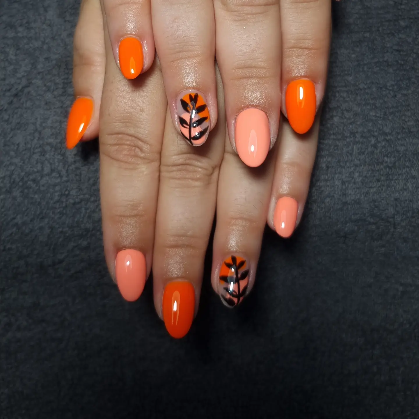 Nail art motifs végétaux fait main
